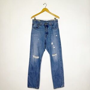 Levi’s 501 Women’s Distressed Jeans Size 30 Medium Wash